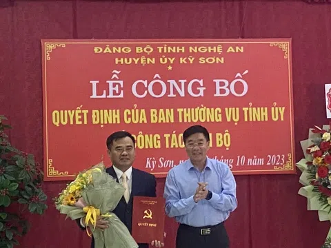 Chúc mừng Tân Phó Bí thư Huyện ủy Kỳ Sơn (Nghệ An) Nguyễn Viết Hùng