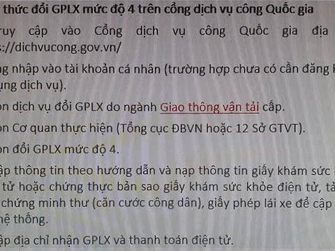 Đổi giấy phép lái xe trực tuyến trên toàn quốc từ năm 2022