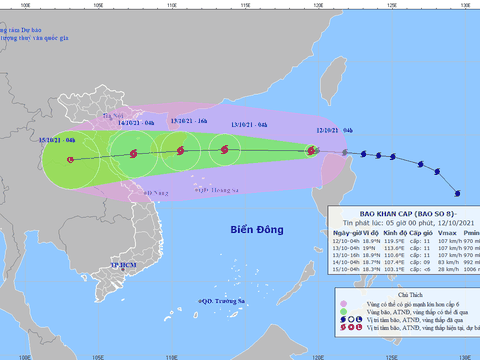 Bão số 8 mạnh lên khi vào Biển Đông, gió giật cấp 13