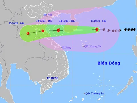 Bão số 8 di chuyển nhanh theo hướng Tây, sức gió mạnh nhất giật cấp 14