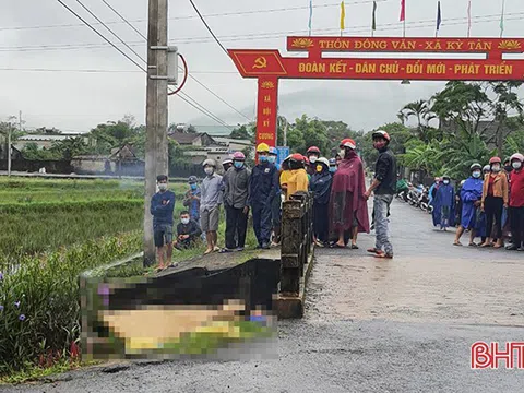 Hà Tĩnh: Phát hiện thi thể nam thanh niên cạnh mương nước