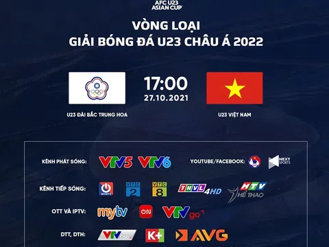 "Tuýt còi" nhiều đơn vị phát sóng lậu trận U23 Đài Loan - U23 Việt Nam