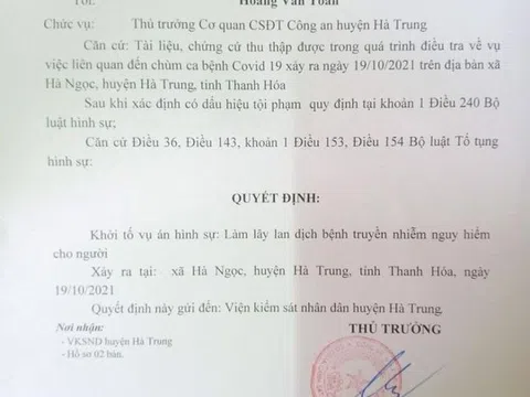 Khởi tố vụ án người đàn ông trốn về nhà bố mẹ vợ làm lây lan dịch Covid-19