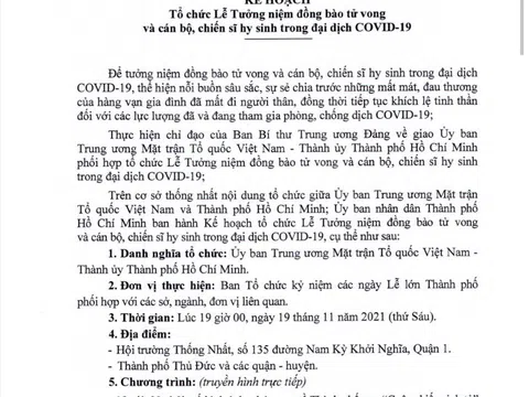 Tưởng niệm đồng bào mất vì COVID: Nhà thờ, chùa cùng đổ chuông vào chiều 19-11