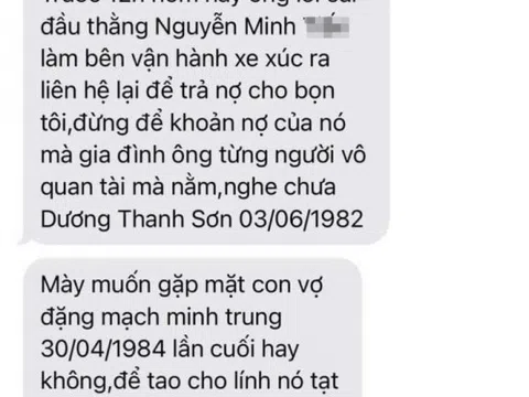 Một tổng giám đốc bị côn đồ nhắn tin đe dọa hành hung vì nhân viên công ty của ông vay tiền ngoài xã hội