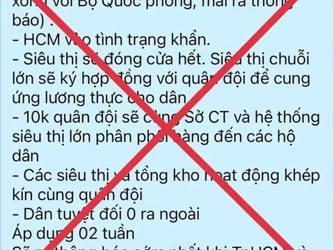 Lãnh đạo TP.HCM: "TP.HCM vào tình trạng khẩn" là thông tin bịa đặt