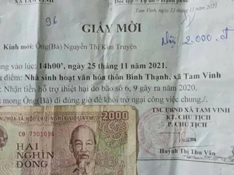 Xôn xao hộ dân nhận hỗ trợ 2.000 đồng sau bão: Xã nói "đúng quy định"