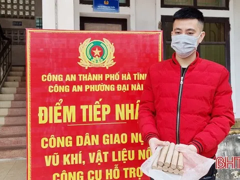 Công an TP Hà Tĩnh quyết liệt thu hồi vũ khí, vật liệu nổ, công cụ hỗ trợ