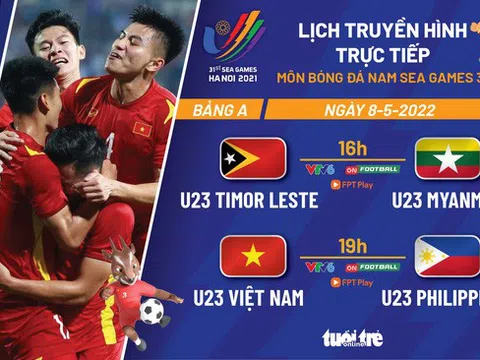 Lịch trực tiếp SEA Games 31: U23 Việt Nam - Philippines