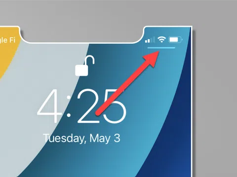 Bí mật đường kẻ dưới biểu tượng pin iPhone
