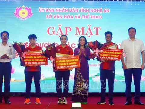 Nghệ An: Khen thưởng vận động viên, huấn luyện viên đạt thành tích cao tại SEA Games 31