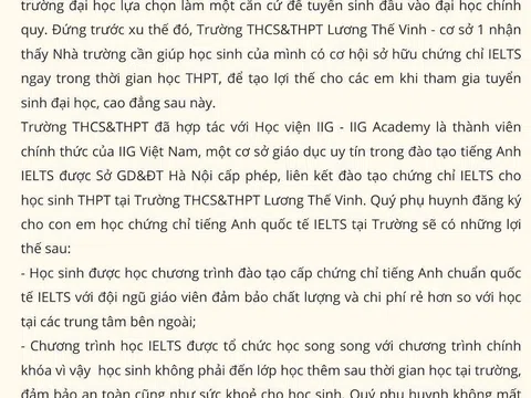 Phụ huynh bức xúc vì trường "ép" đăng ký học IELTS