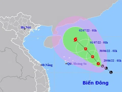 Áp thấp nhiệt đới đang tiến gần Quần đảo Hoàng Sa