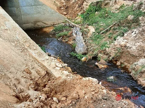 Hà Tĩnh: Trại lợn tràn hồ chứa, nước đen kịt chảy thẳng ra nguồn nước tự nhiên