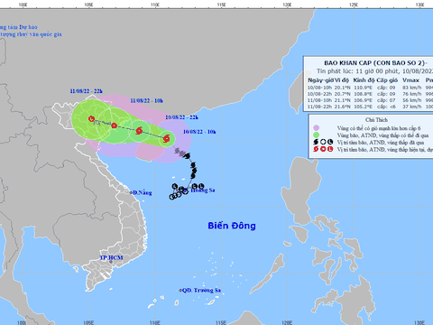 Bão số 2 giật cấp 11, khu vực Bắc Bộ sắp mưa rất to