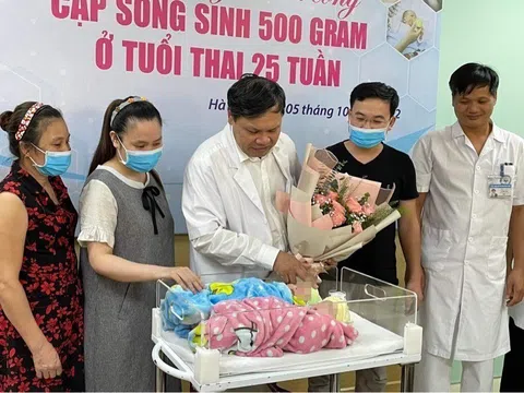 Lần đầu tiên tại Việt Nam nuôi sống thành công cặp song sinh nặng 500g