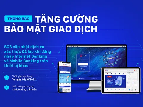 SCB tăng cường bảo mật khi đăng nhập ngân hàng điện tử trên thiết bị khác