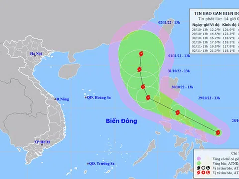 Bão Nalgae (cơn bão số 7) đang hướng vào Biển Đông