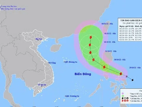 Bão Nalgae giật cấp 12 đang tiến vào biển Đông