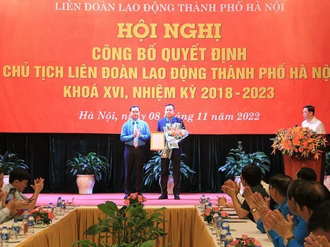 Ông Phạm Quang Thanh làm Chủ tịch Liên đoàn Lao động TP Hà Nội