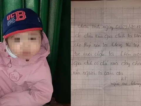 Bé gái 1 tuổi bị bỏ rơi trong đêm mưa rét kèm tâm thư của người mẹ