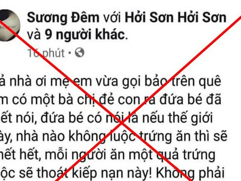 Cô gái tung tin thất thiệt "ăn trứng luộc thoát kiếp nạn" bị phạt 10 triệu đồng