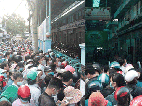 Chen lấn từ 4 giờ sáng vẫn không mua được khẩu trang y tế mùa dịch Covid-19