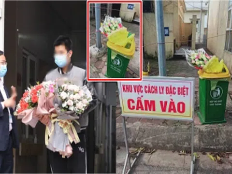 Nam thanh niên ném hoa được tặng vào thùng rác sau khi rời khỏi khu cách ly đã gọi điện xin lỗi bác sĩ