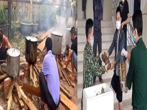 Nghệ An: Góp gạo nếp, đậu xanh, thịt heo gói bánh chưng tặng khu cách ly