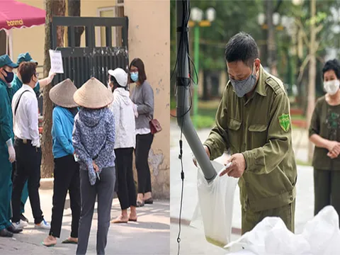 Sau vài ngày hoạt động, "ATM gạo" đầu tiên tại Hà Nội phải tạm dừng vì người dân chen lấn xô đẩy, không đảm bảo giãn cách xã hội