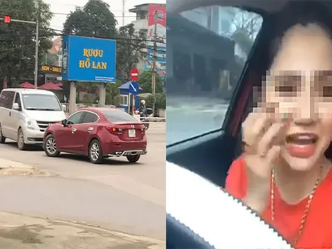 Đi sai làn đường, người phụ nữ vẫn ngang nghiên livestream ch.ửi chủ xe va chạm với mình