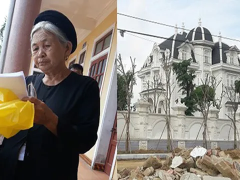 Cận cảnh tòa bạch dinh xa hoa giữa đồng của cụ bà bán rau 80 tuổi ở Hà Tĩnh đang trong quá trình hoàn thiện