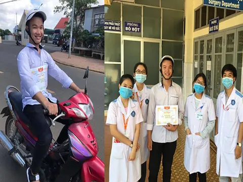 Lần đầu đạt học sinh tiên tiến, nam sinh mang giấy khen đi chụp ảnh lưu niệm với cả thế giới