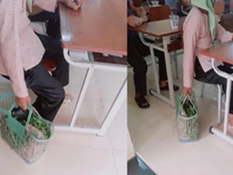 Hình ảnh người bà đang đi chợ thì nhớ ra phải họp phụ huynh cho cháu gây bão: Với bà, cháu là tất cả