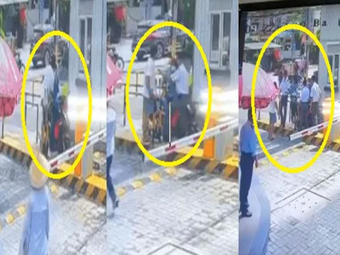 Thanh niên bất ngờ đánh vào mặt, túm cổ người phụ nữ mang bầu mặc bảo vệ can ngăn