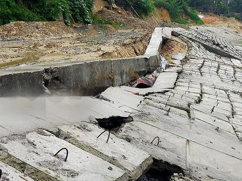 Hà Tĩnh: Công ty Thảo Nguyên thi công tuyến Kè chưa xong đã sụt lún, gãy sập