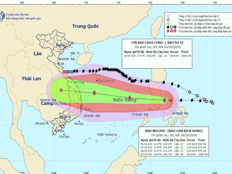 Bão số 9 giật cấp 14 khi vào Biển Đông và tiếp tục mạnh thêm