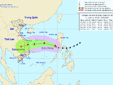 Bão Goni đã vào Biển Đông, thành bão số 10 mạnh cấp 9, giật cấp 12
