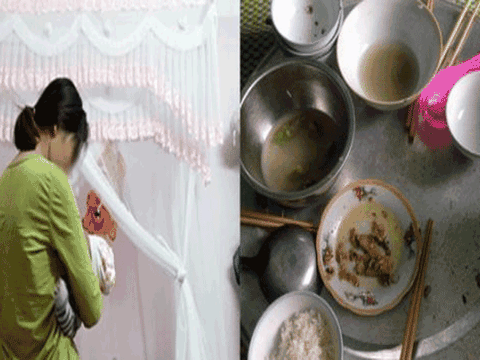 Đi nước ngoài về tôi bật khóc khi thấy vợ ăn cơm thừa canh cặn