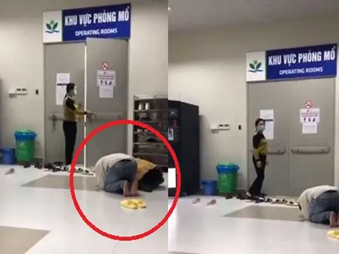 Xúc động hình ảnh con vào phòng mổ, cha mẹ quỳ gối cả mấy tiếng bên ngoài cầu mong con bình an