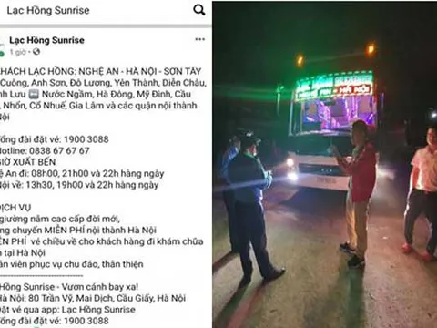 Nghệ An: Xe Lạc Hồng dùng phù hiệu hợp đồng chạy tuyến cố định